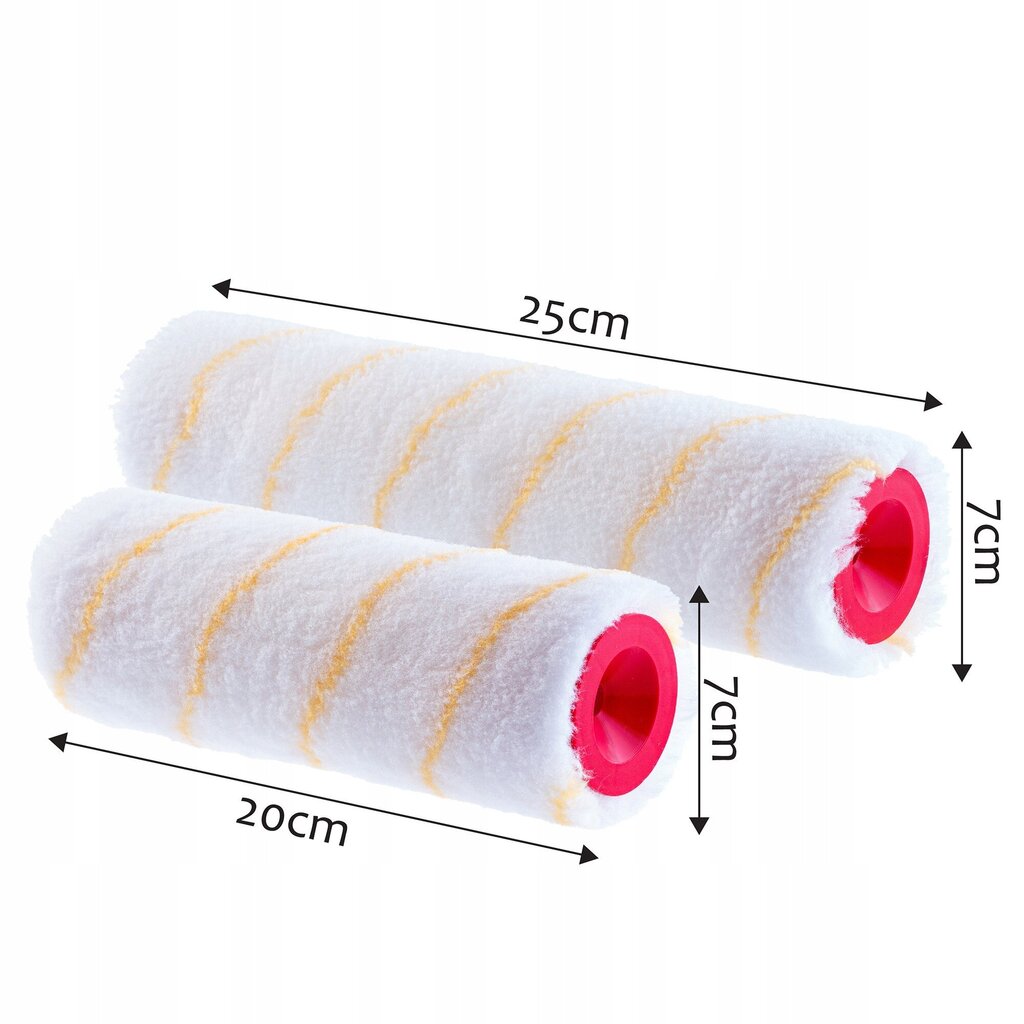 Paint Roller Spare Short Hair 20 ja 25 cm 2 kpl hinta ja tiedot | Maalaustarvikkeet | hobbyhall.fi