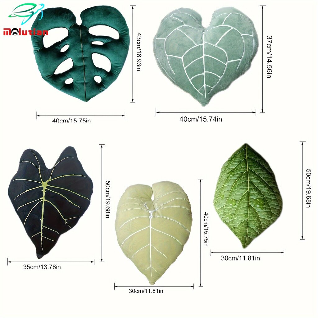 '5 tyylinen lehtipehmo 3d lehtityyny 3d aksentti monstera deliciosa syvä metsä tyyny sohva sohvalle olohuoneen sisustuslahja kasvien ystäville halloween sisustus kiitospäivä, joululahja' hinta ja tiedot | Koristetyynyt ja tyynynpäälliset | hobbyhall.fi