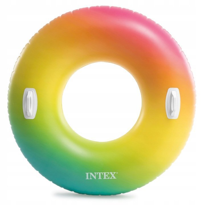Puhallettava uintipyörä Rainbow, Intex 582021, 119 cm. hinta ja tiedot | Puhallettavat vesilelut ja uima-asusteet | hobbyhall.fi