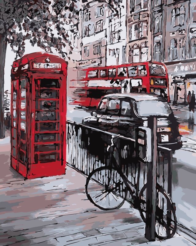 Maalaus numeroiden mukaan "Phone box in London" 30x40 hinta ja tiedot | Maalaa numeroiden mukaan | hobbyhall.fi