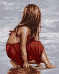 Maalaus numeroiden mukaan "A girl in a red dress" 30x40 hinta ja tiedot | Maalaa numeroiden mukaan | hobbyhall.fi