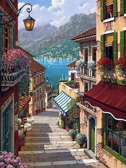 Timanttimosaiikki "Italian streets" 30x40cm hinta ja tiedot | Timanttimaalaukset | hobbyhall.fi