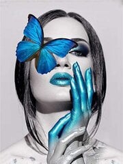 Timanttimosaiikki "The blue butterfly model" 30x40cm hinta ja tiedot | Timanttimaalaukset | hobbyhall.fi