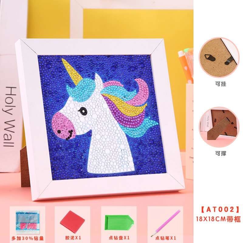 Timanttimosaiikki "Unicorn portrait" 15x15cm hinta ja tiedot | Timanttimaalaukset | hobbyhall.fi