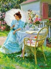 Timanttimosaiikki "Tea in the garden" 30x40cm hinta ja tiedot | Timanttimaalaukset | hobbyhall.fi