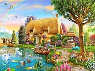 Timanttimosaiikki "Fairytale lake house" 30x40cm hinta ja tiedot | Timanttimaalaukset | hobbyhall.fi