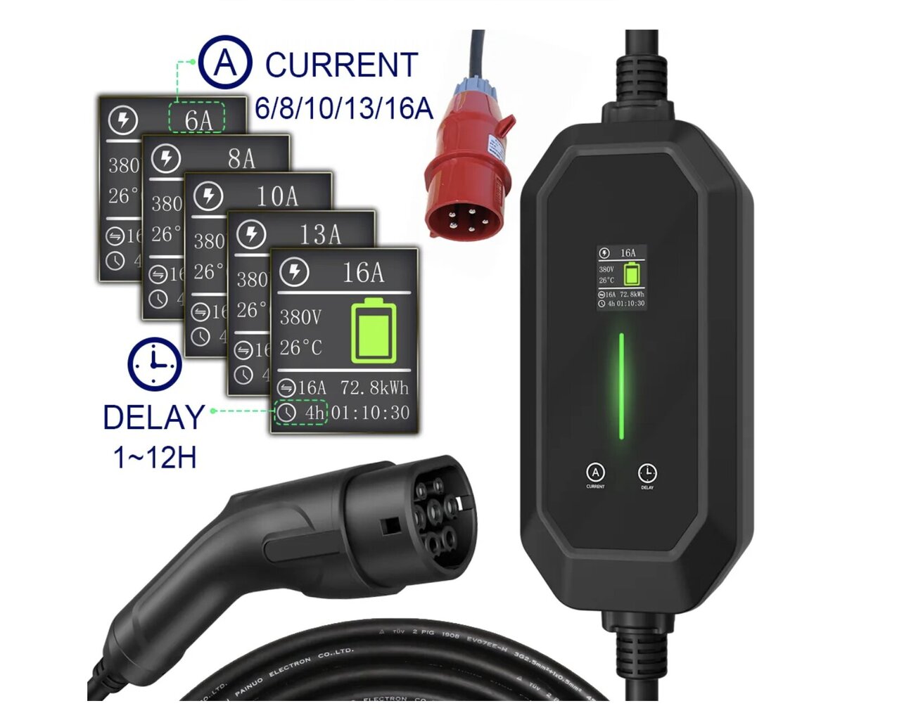 Kannettava laturi, EVcharge hinta ja tiedot | Sähköautojen lataustarvikkeet | hobbyhall.fi