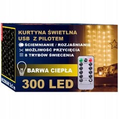 LED-valoverho 300 USB-riippuvalaisimet 3x3M sisällä ja ulkona hinta ja tiedot | Puutarha- ja ulkovalot | hobbyhall.fi