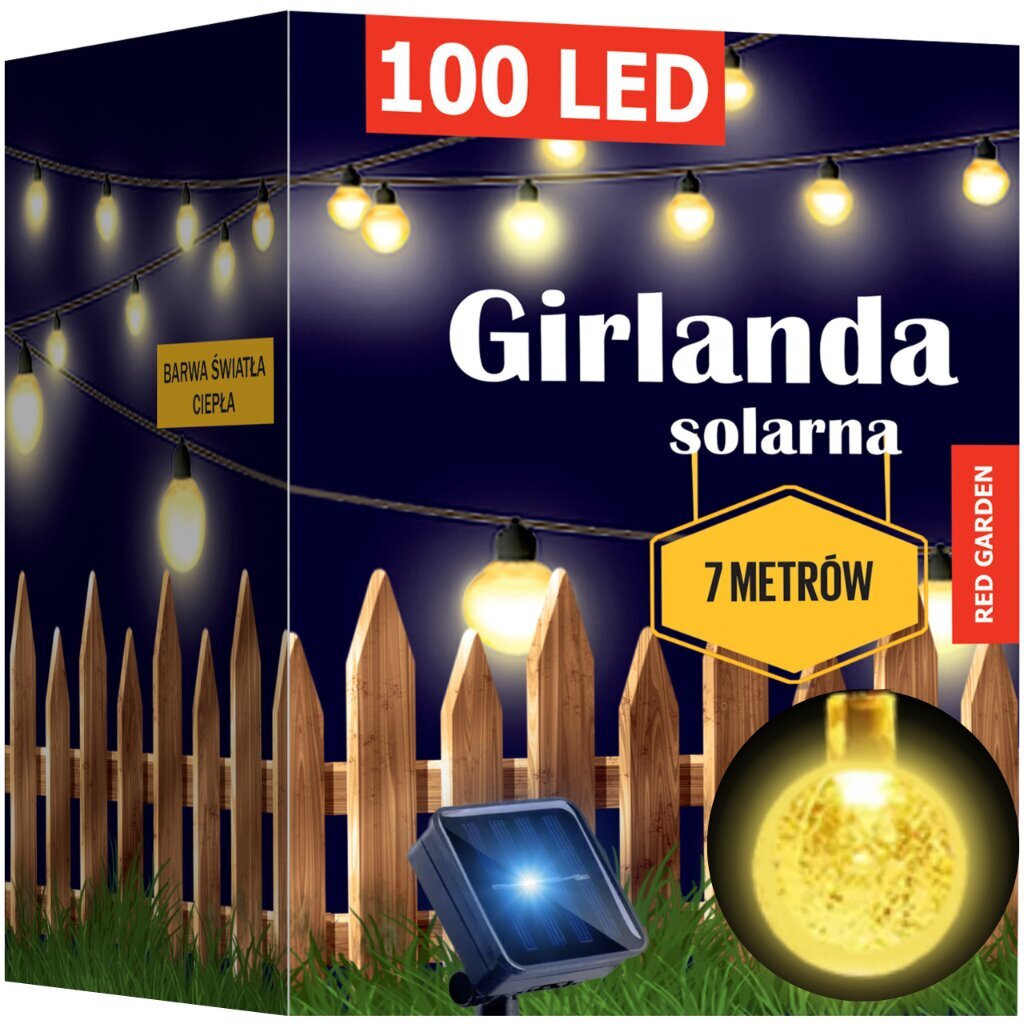 Aurinko Puutarha Garland Led-valot 100 Lamput hinta ja tiedot | Puutarha- ja ulkovalot | hobbyhall.fi