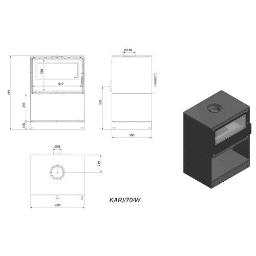 Valmistakka Kari 70W 8kW hinta ja tiedot | Takat | hobbyhall.fi