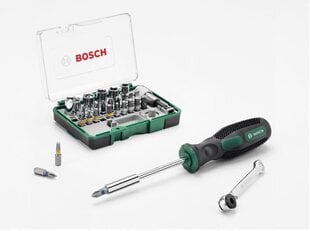 Bosch Ruuvauskärkisarja, räikkä ja käsikäyttöinen ruuvinväännin, 27-osaa hinta ja tiedot | Akkuporakoneet ja ruuvinvääntimet | hobbyhall.fi