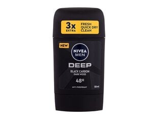 Antiperspirantti Nivea Men Deep Black Carbon, miehille, 50 ml hinta ja tiedot | Deodorantit | hobbyhall.fi