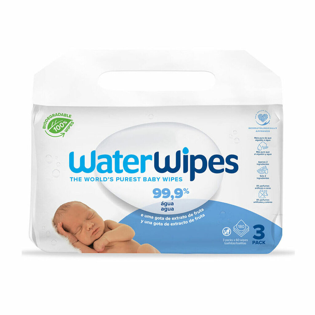 Puhdistusliinapussit Sterile WaterWipes, 180 kpl hinta ja tiedot | Intiimipesutuotteet | hobbyhall.fi