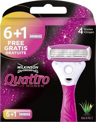 Wilkinson Sword Quattro naisten partakoneen naisille partakoneille, 7 kappaletta hinta ja tiedot | Parranajo ja karvanpoisto | hobbyhall.fi