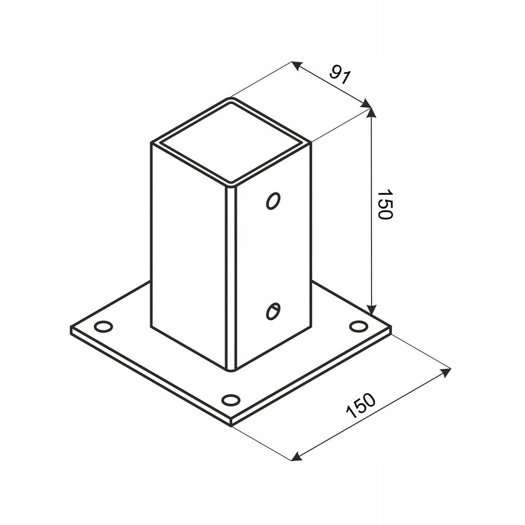 Pylväsjalusta musta 91x150x1,8 mm hinta ja tiedot | Aidat ja tarvikkeet | hobbyhall.fi