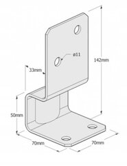 Ruuvikiinnitteinen pylväsjalusta antrasiitti 70x70x142mm hinta ja tiedot | Aidat ja tarvikkeet | hobbyhall.fi