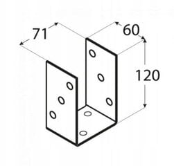 Tolpan jalusta 71x120x60mm kulta-ankkuri hinta ja tiedot | Aidat ja tarvikkeet | hobbyhall.fi