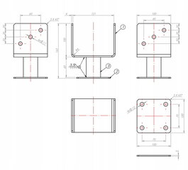 Säädettävä pylväsjalusta 121x121x163mm sinkittyjä hinta ja tiedot | Aidat ja tarvikkeet | hobbyhall.fi