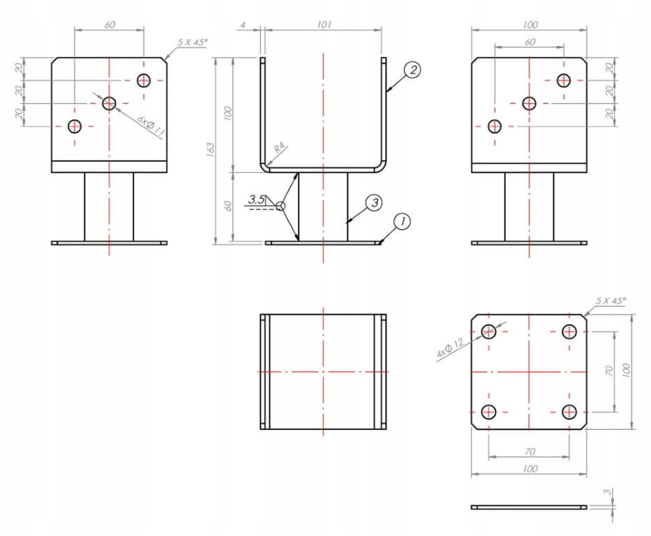 Pylväsjalusta ruuvattu betoniin 101x101x163mm hinta ja tiedot | Aidat ja tarvikkeet | hobbyhall.fi