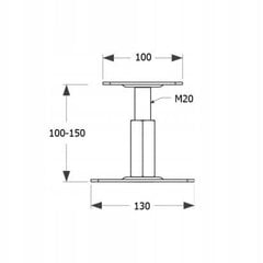M20 pylväsjalka 100x130x3mm hinta ja tiedot | Aidat ja tarvikkeet | hobbyhall.fi