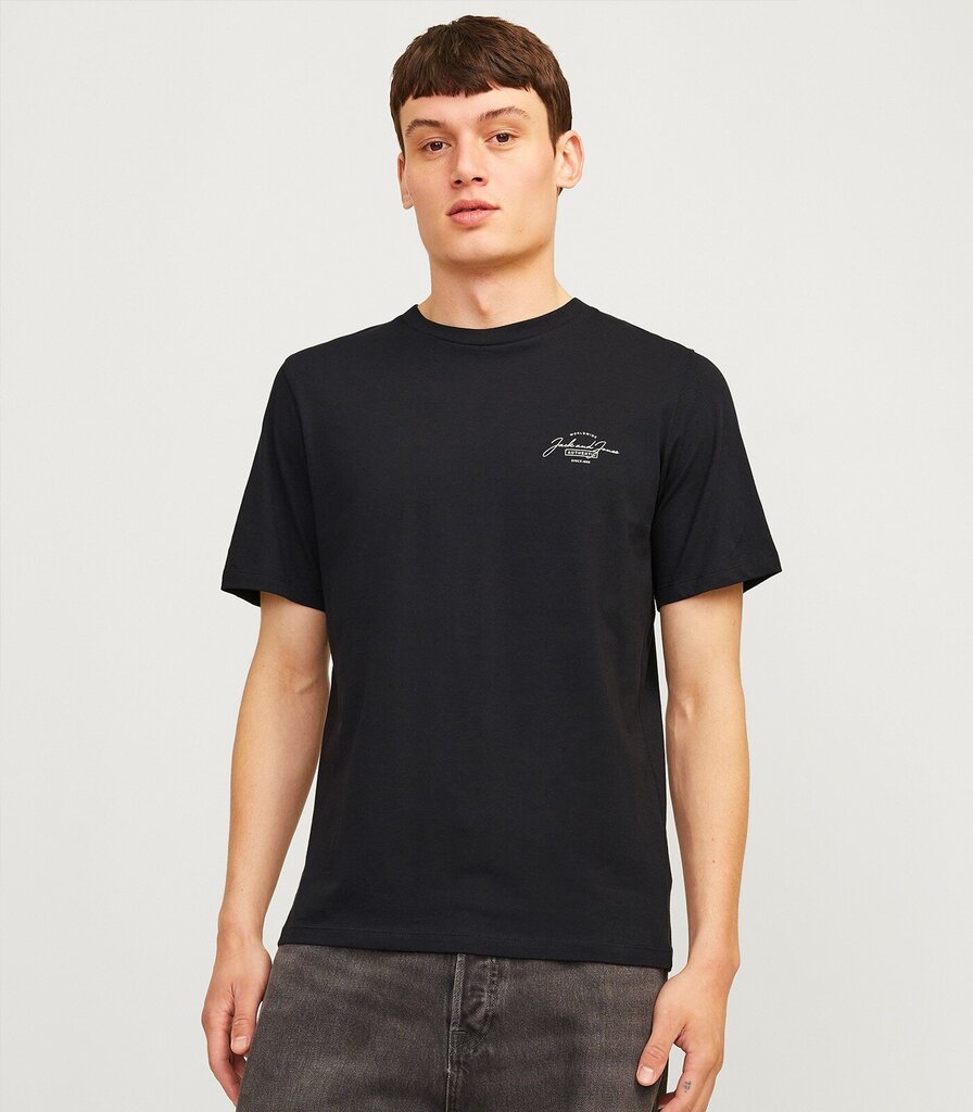 Jack & Jones Miesten T-paita 12256799*01, musta 5715602786829 hinta ja tiedot | Miesten T-paidat | hobbyhall.fi