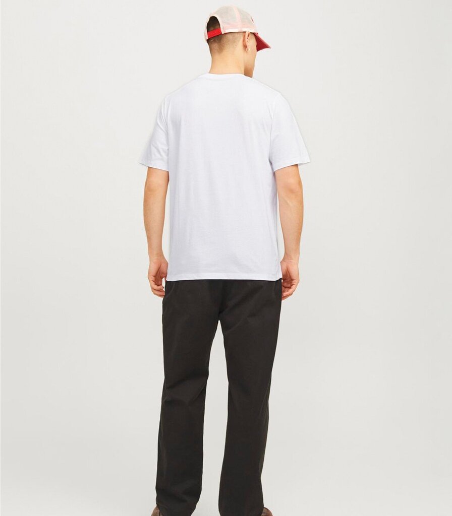 Jack & Jones Miesten T-paita 12256799*03, valkoinen 5715602792899 hinta ja tiedot | Miesten T-paidat | hobbyhall.fi