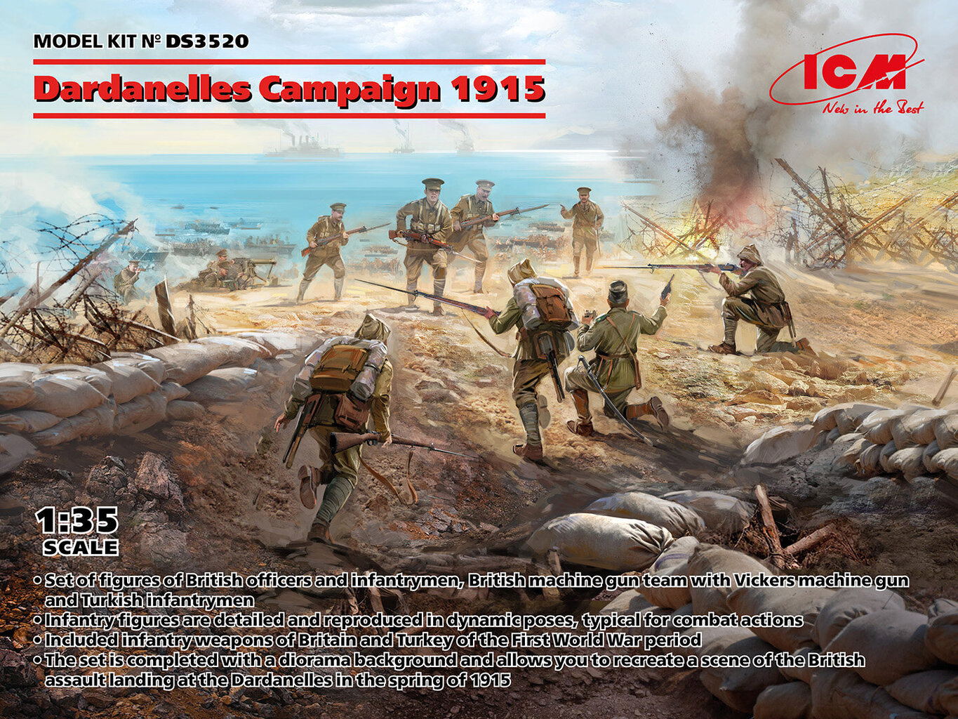 Liimattava malli ICM DS3520 Dardanelles Campaign 1915 1/35 hinta ja tiedot | Koottavat pienoismallit | hobbyhall.fi