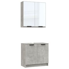 Kylpyhuonekaappisarja, 2 osaa, betoninharmaa, puuta hinta ja tiedot | Kylpyhuonekalusteet | hobbyhall.fi