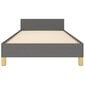 Sängynrunko sängynpäädyllä, tummanharmaa, 80x200cm, kangas hinta ja tiedot | Sängyt | hobbyhall.fi