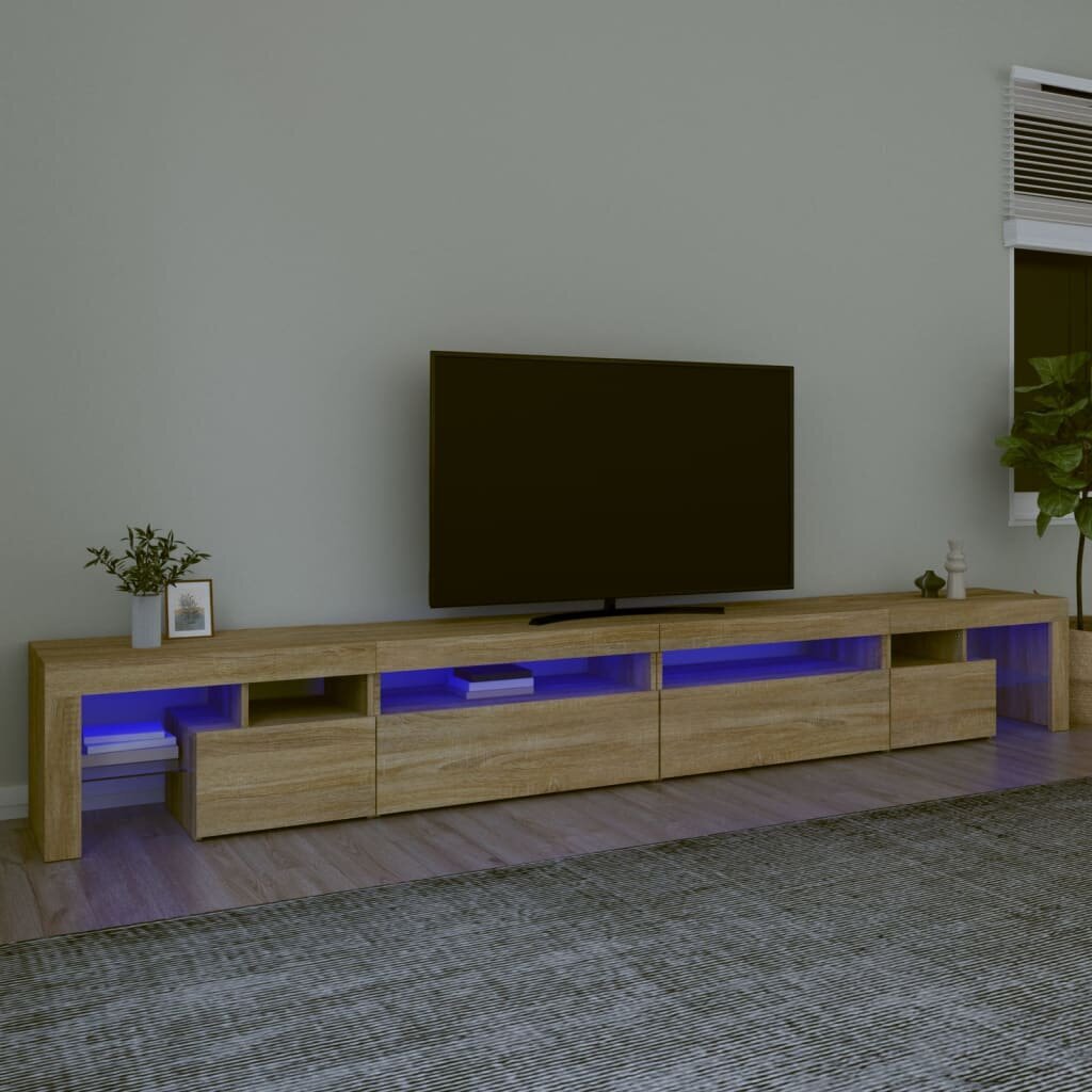 TV-kaappi LED-valolla, tammi, 290 x 36,5 x 40 cm hinta ja tiedot | TV-tasot | hobbyhall.fi