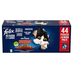 Purina Felix Fantastic Mix naudan, kanan, ankan ja lampaan kanssa, 44x85g hinta ja tiedot | Kissanruoka | hobbyhall.fi