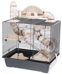 Hamsterin häkki InterZoo Rocky, 29x42x55 cm, beige hinta ja tiedot | Pieneläinten häkit ja tarvikkeet | hobbyhall.fi