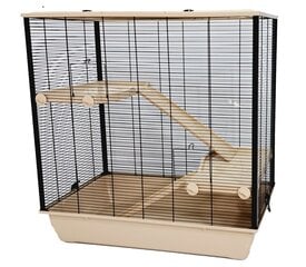 Hamsterin häkki InterZoo Frodo, 78x48x80 cm, beige hinta ja tiedot | Pieneläinten häkit ja tarvikkeet | hobbyhall.fi