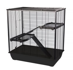 Hamsterin häkki InterZoo Bob Frodo, 78x48x80 cm, musta hinta ja tiedot | Pieneläinten häkit ja tarvikkeet | hobbyhall.fi