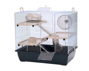 Hamsterin häkki InterZoo Pinky 3 Sinkki, 33x45x50 cm, musta hinta ja tiedot | Pieneläinten häkit ja tarvikkeet | hobbyhall.fi