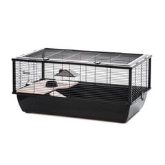 Hamsterin häkki InterZoo Bob, 78x36x48 cm, musta hinta ja tiedot | Pieneläinten häkit ja tarvikkeet | hobbyhall.fi