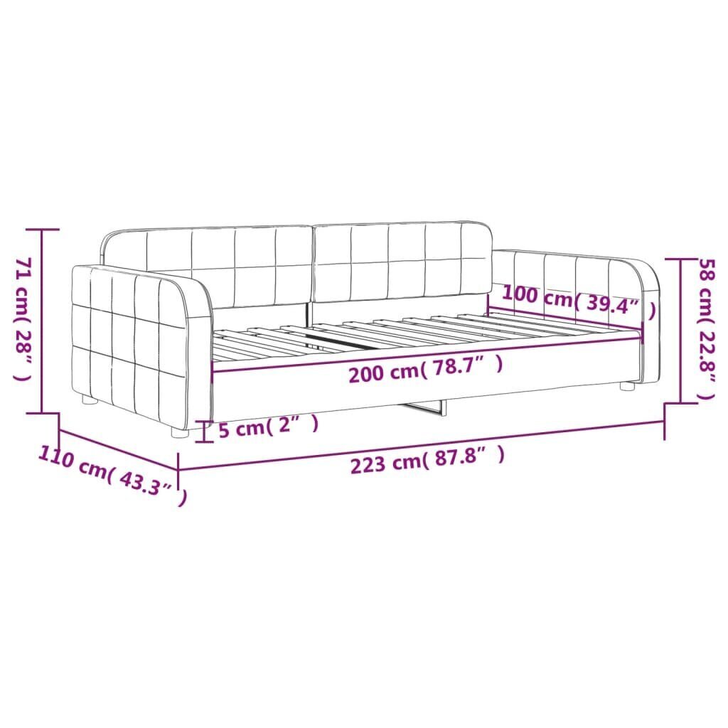 Vuodesohva vidaXL, 100x200 cm, keltainen hinta ja tiedot | Sängyt | hobbyhall.fi