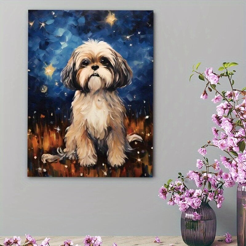 'Starry night shih tzu muotokuva seinätaide ' hinta ja tiedot | Taulut | hobbyhall.fi