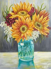 Timanttimosaiikki "Sunflowers in a vase" 30x40cm hinta ja tiedot | Timanttimaalaukset | hobbyhall.fi