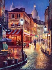 Timanttimosaiikki "Old Town Rain" 30x40cm hinta ja tiedot | Timanttimaalaukset | hobbyhall.fi