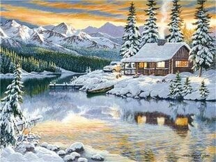 Timanttimosaiikki "Winter house" 30x40cm hinta ja tiedot | Timanttimaalaukset | hobbyhall.fi