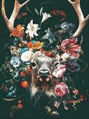 Timanttimosaiikki "A deer in flowers" 30x40cm hinta ja tiedot | Timanttimaalaukset | hobbyhall.fi