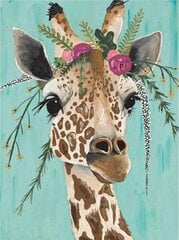 Timanttimosaiikki "Giraffe with flowers" 30x40cm hinta ja tiedot | Timanttimaalaukset | hobbyhall.fi