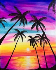 Timanttimosaiikki "Palms at sunset" 30x40cm hinta ja tiedot | Timanttimaalaukset | hobbyhall.fi