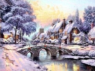 Timanttimosaiikki "Winter Bridge" 30x40cm hinta ja tiedot | Timanttimaalaukset | hobbyhall.fi