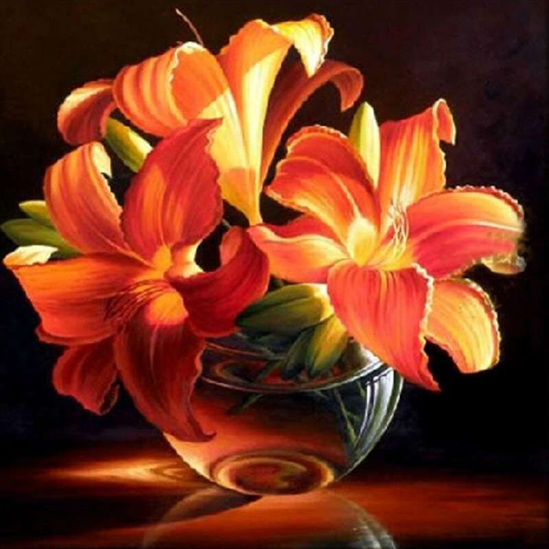 Timanttimosaiikki "Lilies" 30x30cm hinta ja tiedot | Timanttimaalaukset | hobbyhall.fi