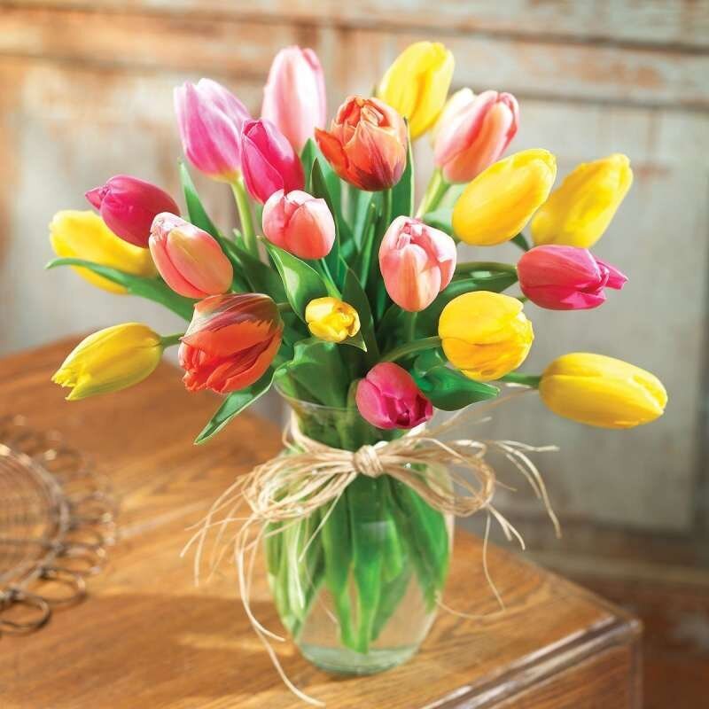 Timanttimosaiikki "Tulips in a vase" 30x30cm hinta ja tiedot | Timanttimaalaukset | hobbyhall.fi