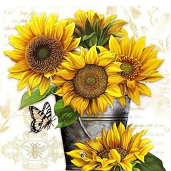 Timanttimosaiikki "Sunflowers in a bucket" 30x30cm hinta ja tiedot | Timanttimaalaukset | hobbyhall.fi