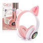 Riff VIV-23M Bluetooth-kuulokemikrofonilla + LED Cat Ears Pink hinta ja tiedot | Kuulokkeet | hobbyhall.fi