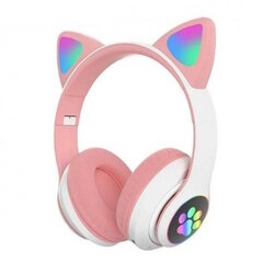 Riff VIV-23M Bluetooth-kuulokemikrofonilla + LED Cat Ears Pink hinta ja tiedot | Kuulokkeet | hobbyhall.fi